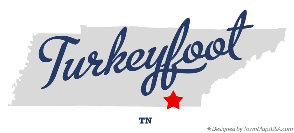 Map of Turkeyfoot Tennessee TN