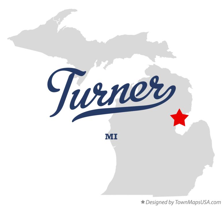 Map of Turner Michigan MI
