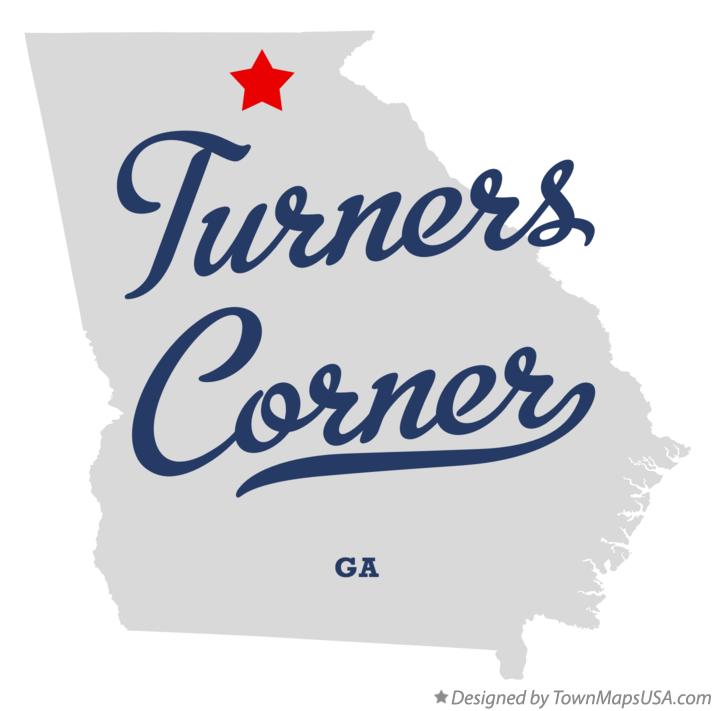 Map of Turners Corner Georgia GA