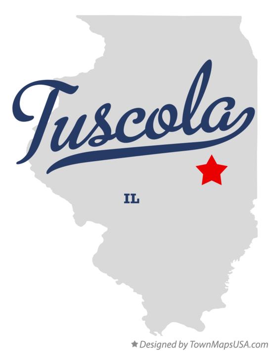 Map of Tuscola Illinois IL