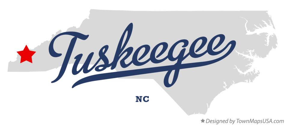 Map of Tuskeegee North Carolina NC