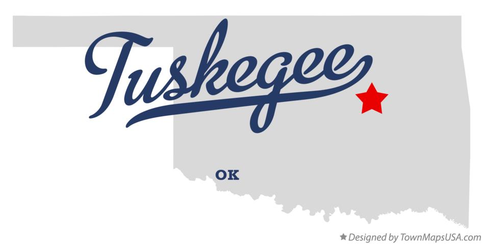 Map of Tuskegee Oklahoma OK