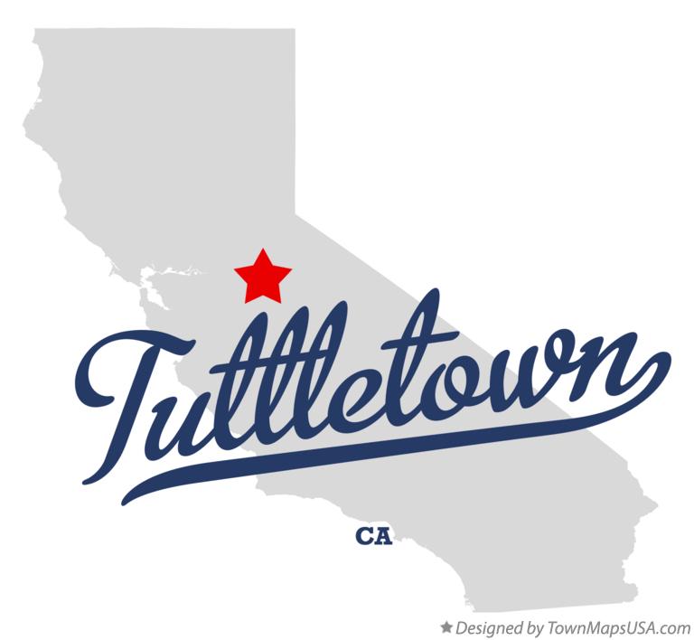 Map of Tuttletown California CA