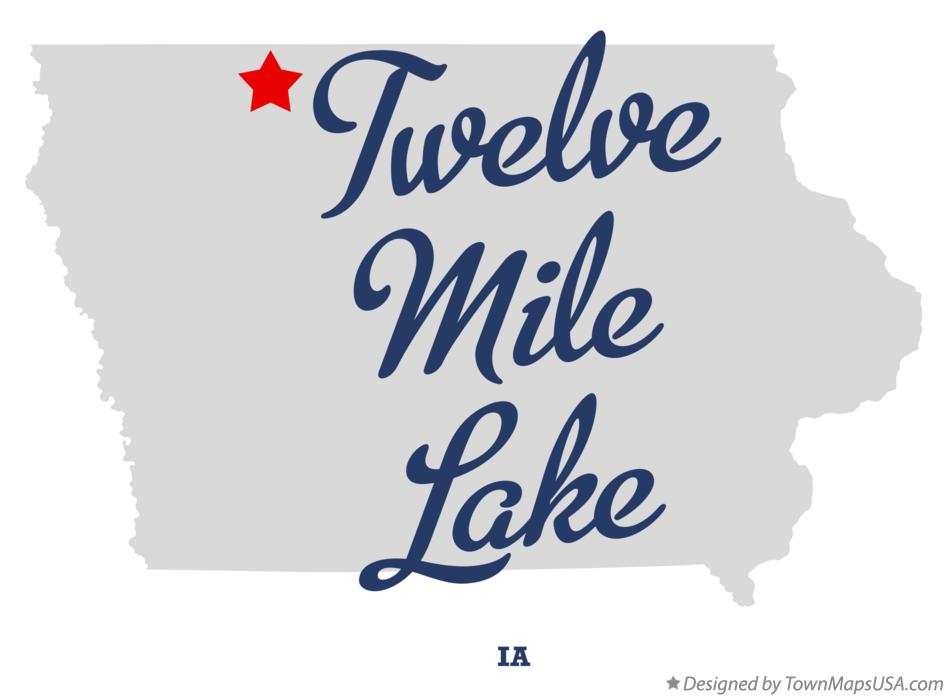 Map of Twelve Mile Lake Iowa IA
