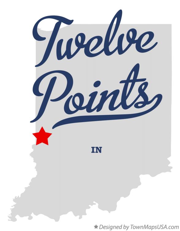 Map of Twelve Points Indiana IN