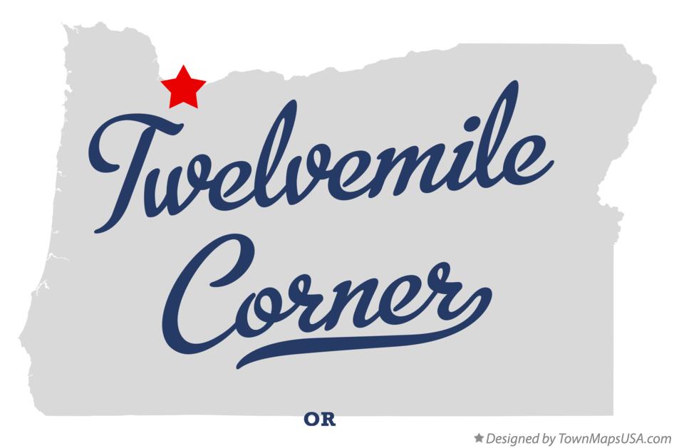 Map of Twelvemile Corner Oregon OR