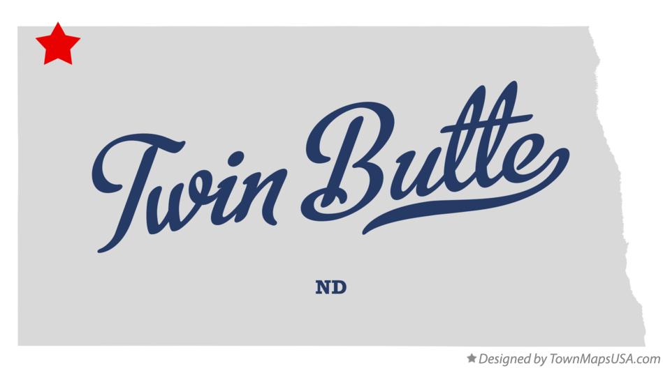 Map of Twin Butte North Dakota ND