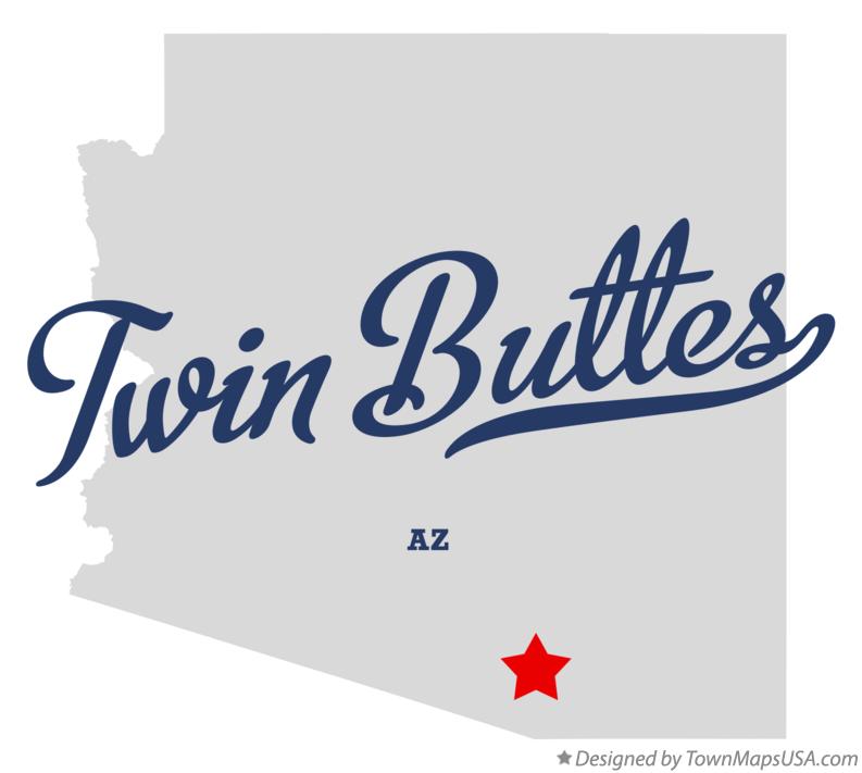 Map of Twin Buttes Arizona AZ