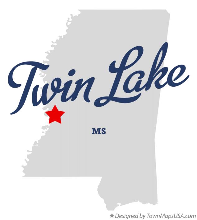 Map of Twin Lake Mississippi MS