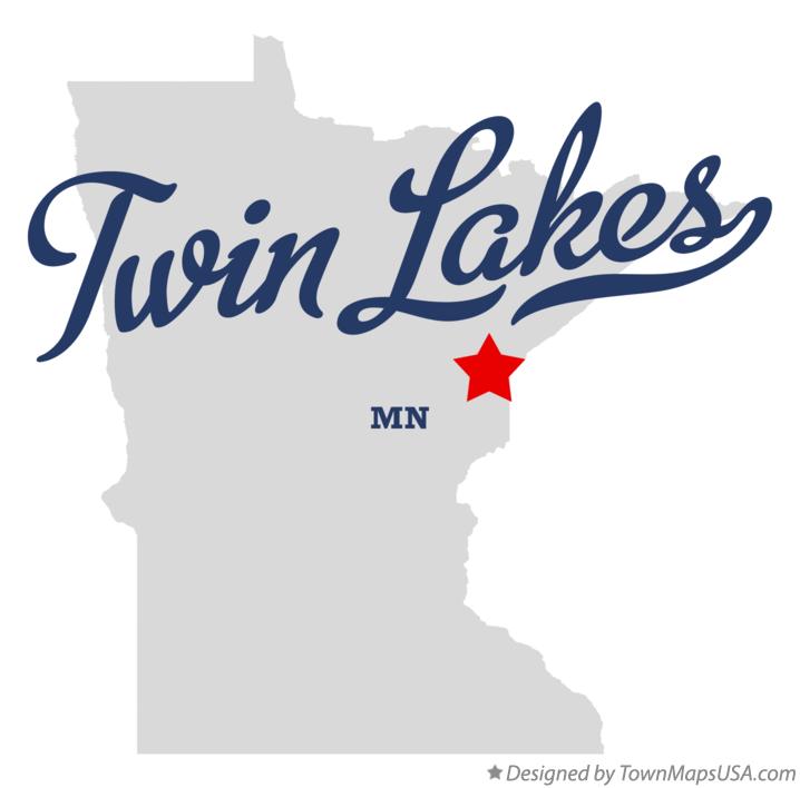 Map of Twin Lakes Minnesota MN
