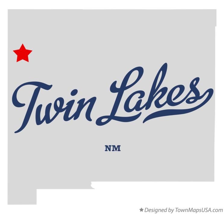 Map of Twin Lakes New Mexico NM