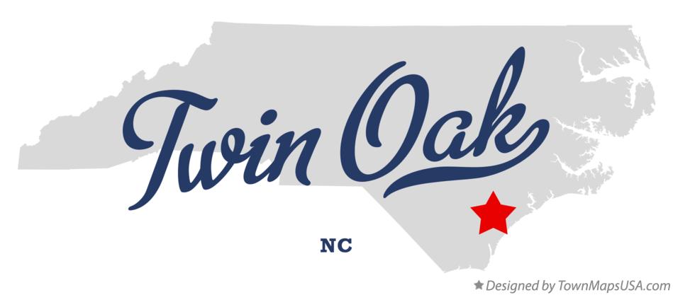 Map of Twin Oak North Carolina NC