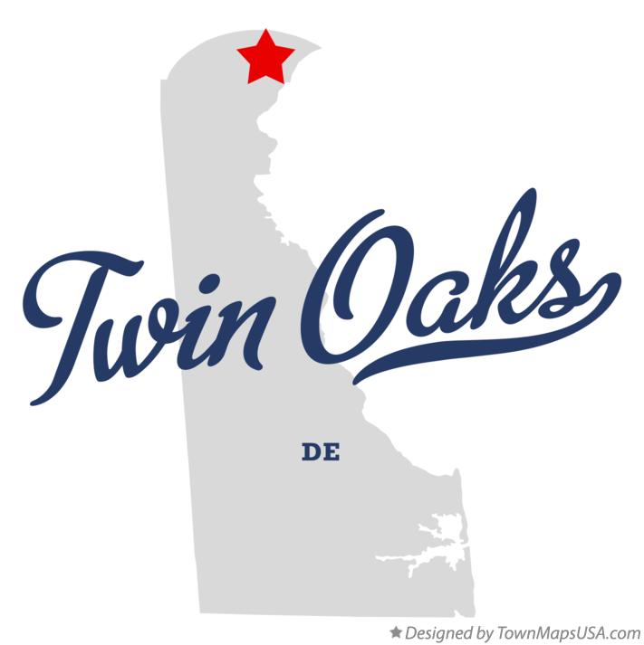 Map of Twin Oaks Delaware DE