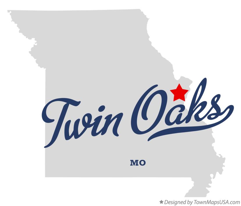 Map of Twin Oaks Missouri MO