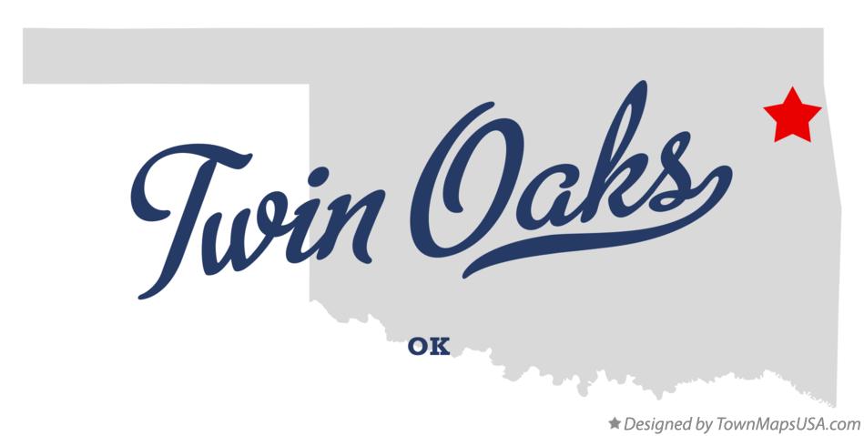 Map of Twin Oaks Oklahoma OK