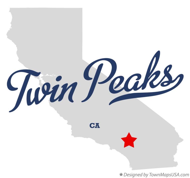 Map of Twin Peaks California CA