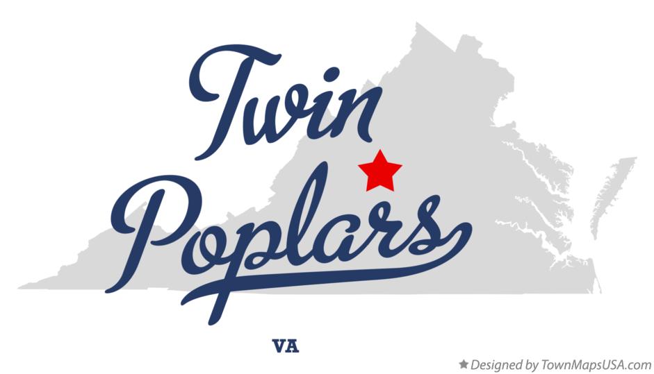 Map of Twin Poplars Virginia VA