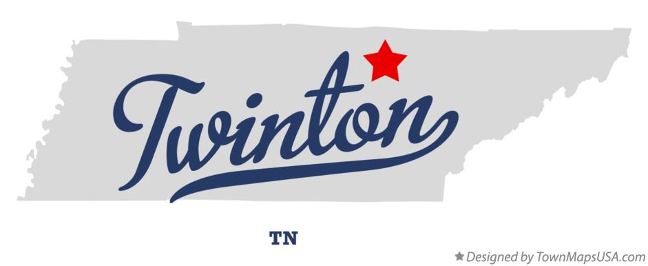 Map of Twinton Tennessee TN