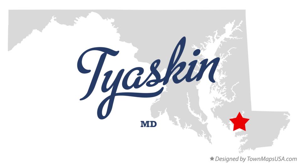 Map of Tyaskin Maryland MD