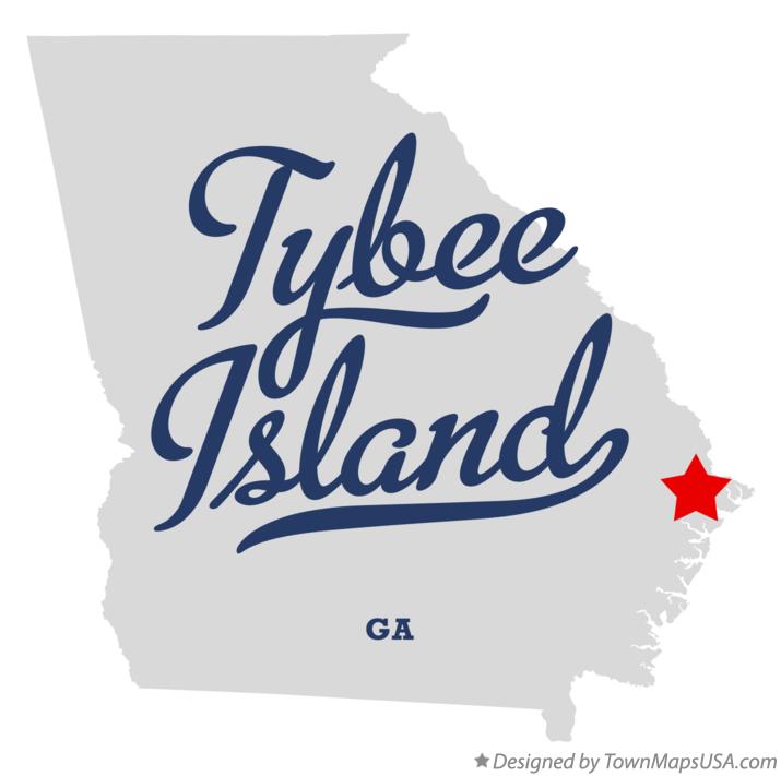 Map of Tybee Island Georgia GA