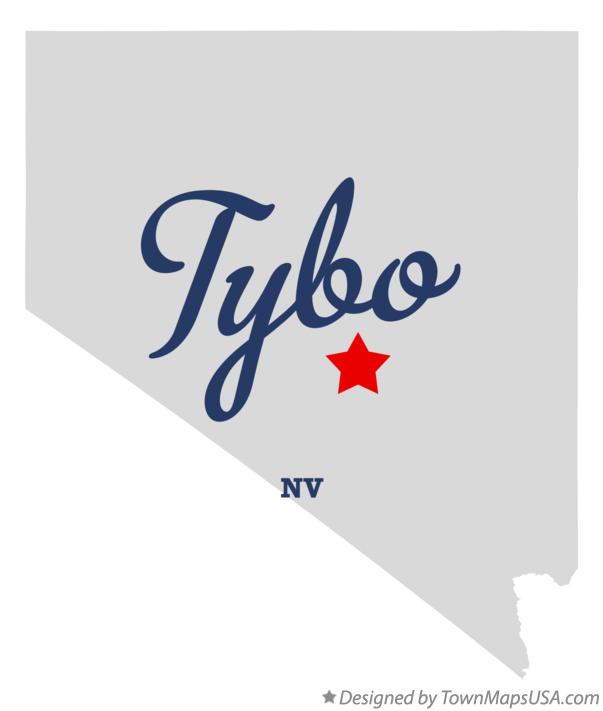 Map of Tybo Nevada NV