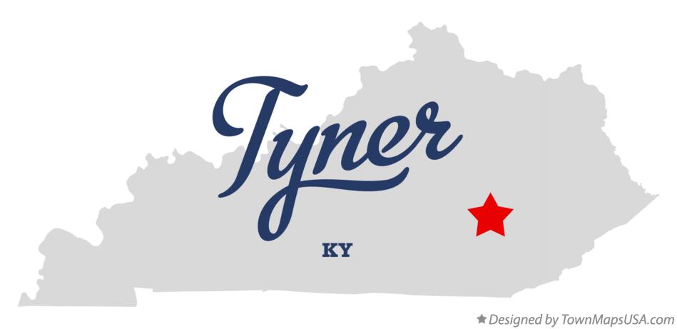 Map of Tyner Kentucky KY
