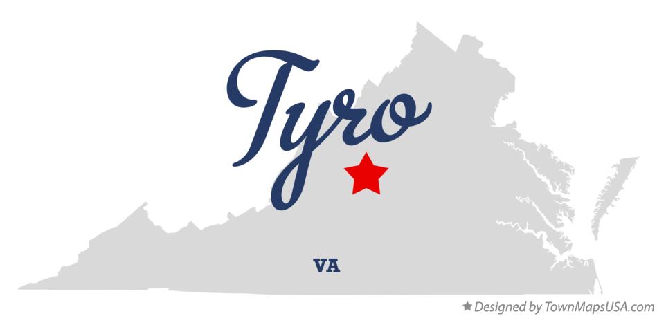 Map of Tyro Virginia VA