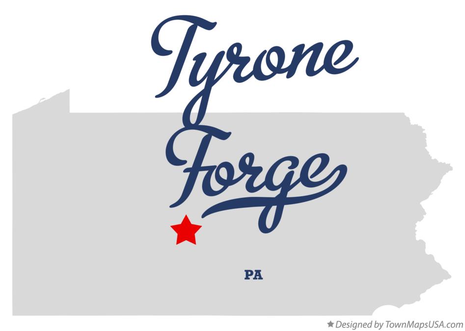 Map of Tyrone Forge Pennsylvania PA