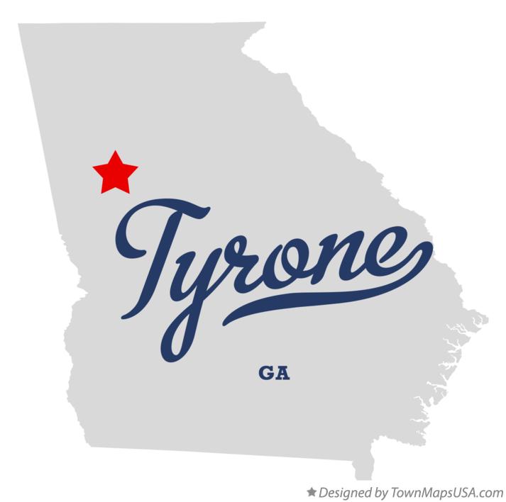 Map of Tyrone Georgia GA