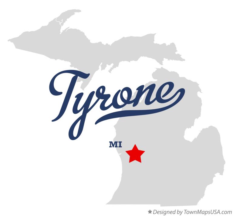 Map of Tyrone Michigan MI
