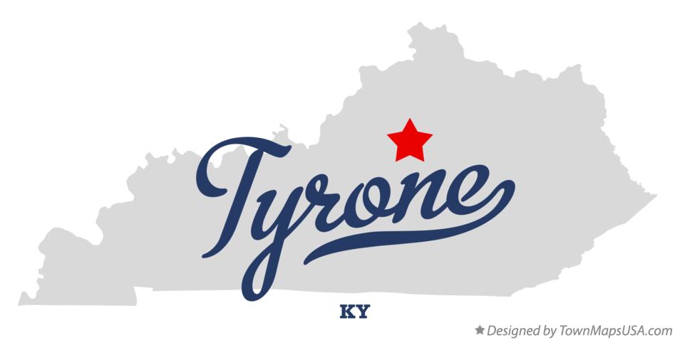 Map of Tyrone Kentucky KY