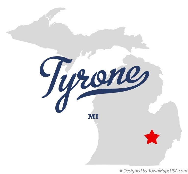 Map of Tyrone Michigan MI