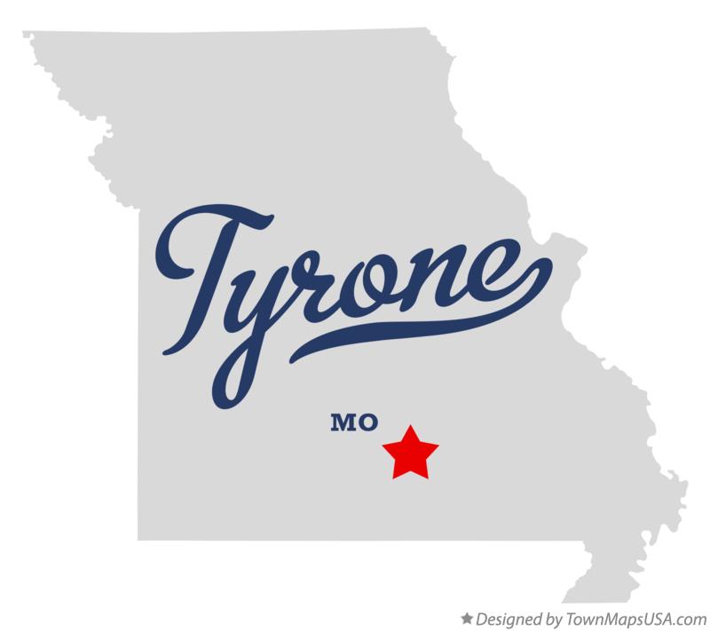 Map of Tyrone Missouri MO
