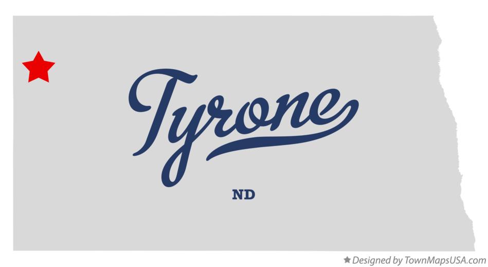 Map of Tyrone North Dakota ND