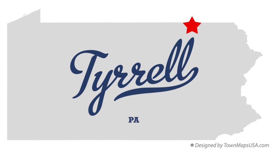 Map of Tyrrell Pennsylvania PA