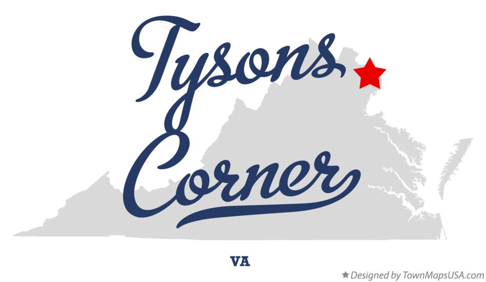 Map of Tysons Corner Virginia VA