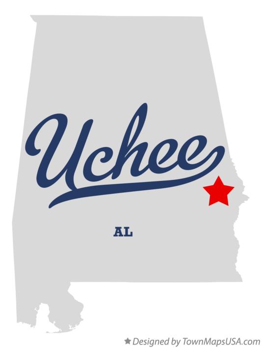 Map of Uchee Alabama AL