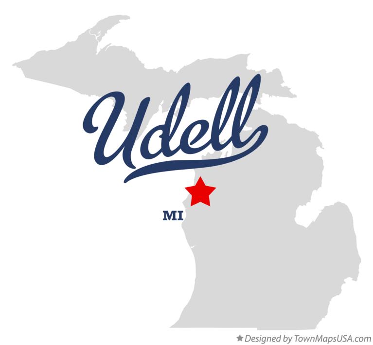 Map of Udell Michigan MI