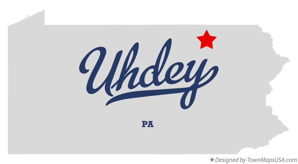 Map of Uhdey Pennsylvania PA