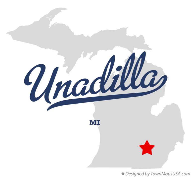 Map of Unadilla Michigan MI