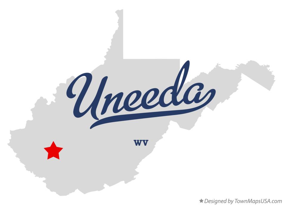 Map of Uneeda West Virginia WV