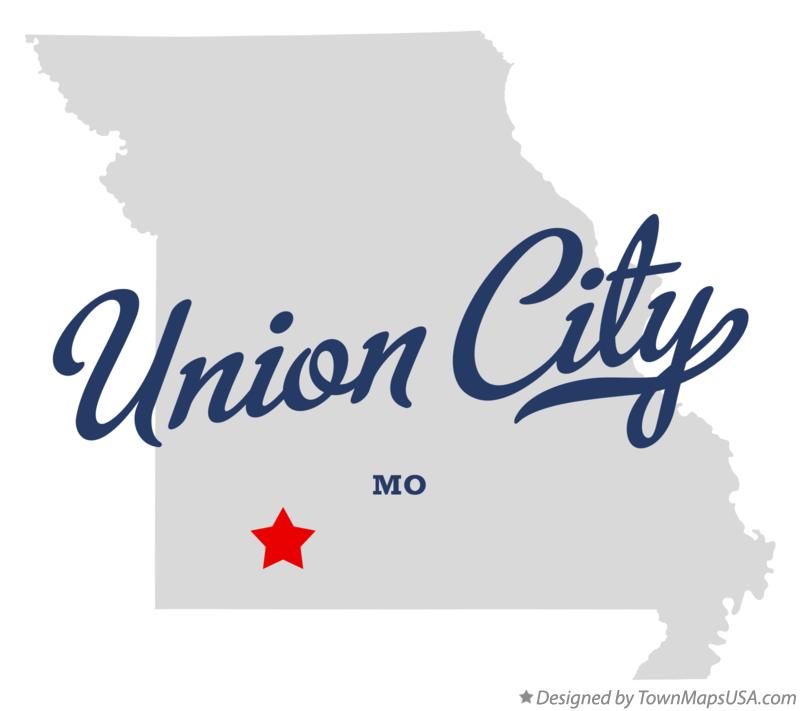 Map of Union City Missouri MO