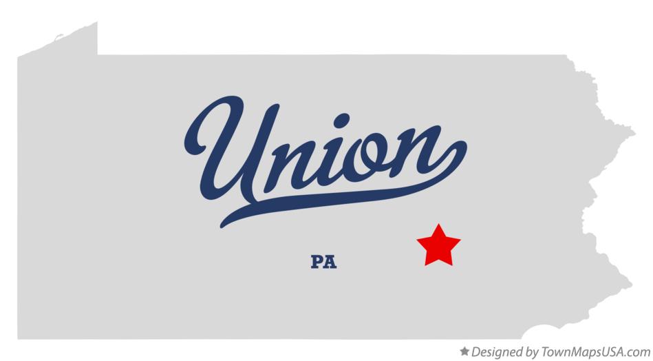 Map of Union Pennsylvania PA