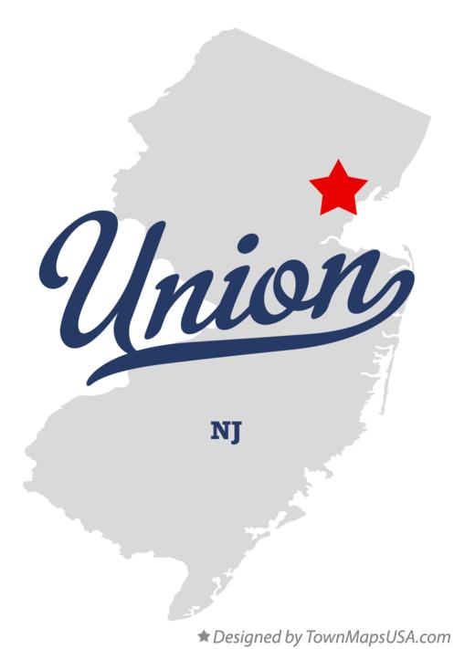 Map of Union, Union County, NJ, New Jersey 