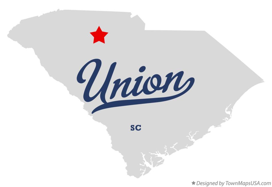 Map of Union South Carolina SC