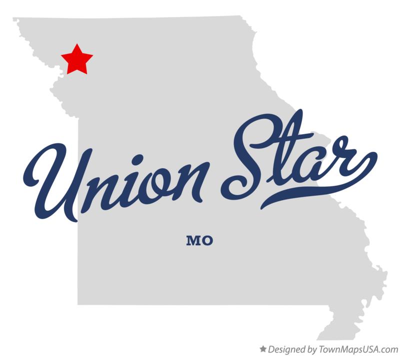 Map of Union Star Missouri MO