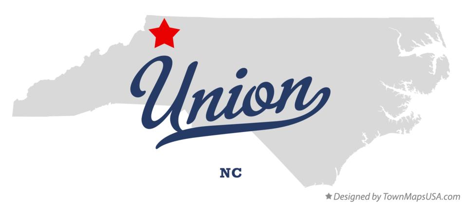 Map of Union North Carolina NC