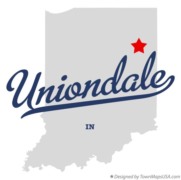 Map of Uniondale Indiana IN