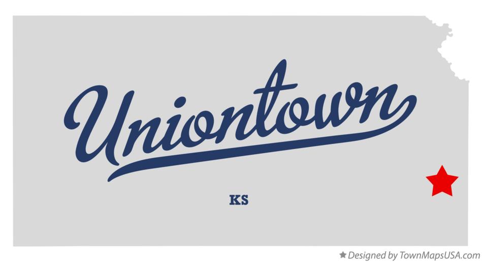 Map of Uniontown Kansas KS