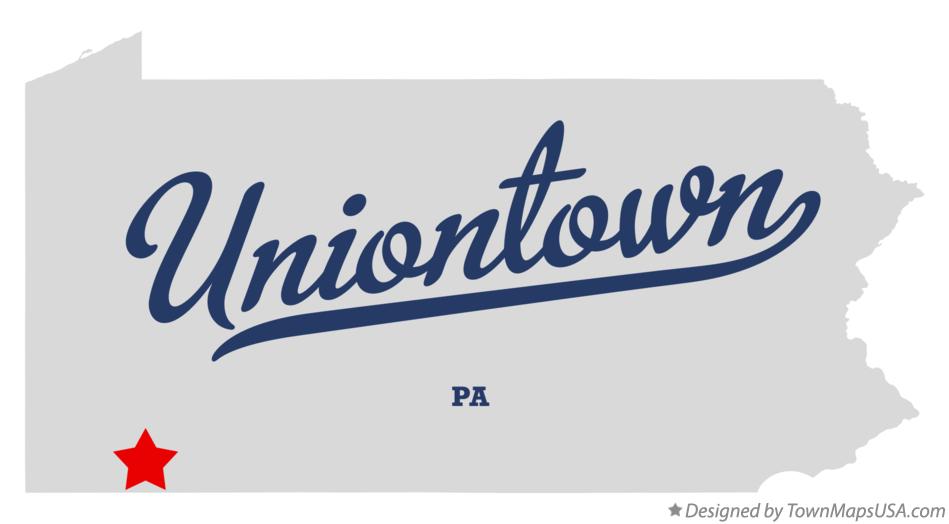 Map of Uniontown Pennsylvania PA